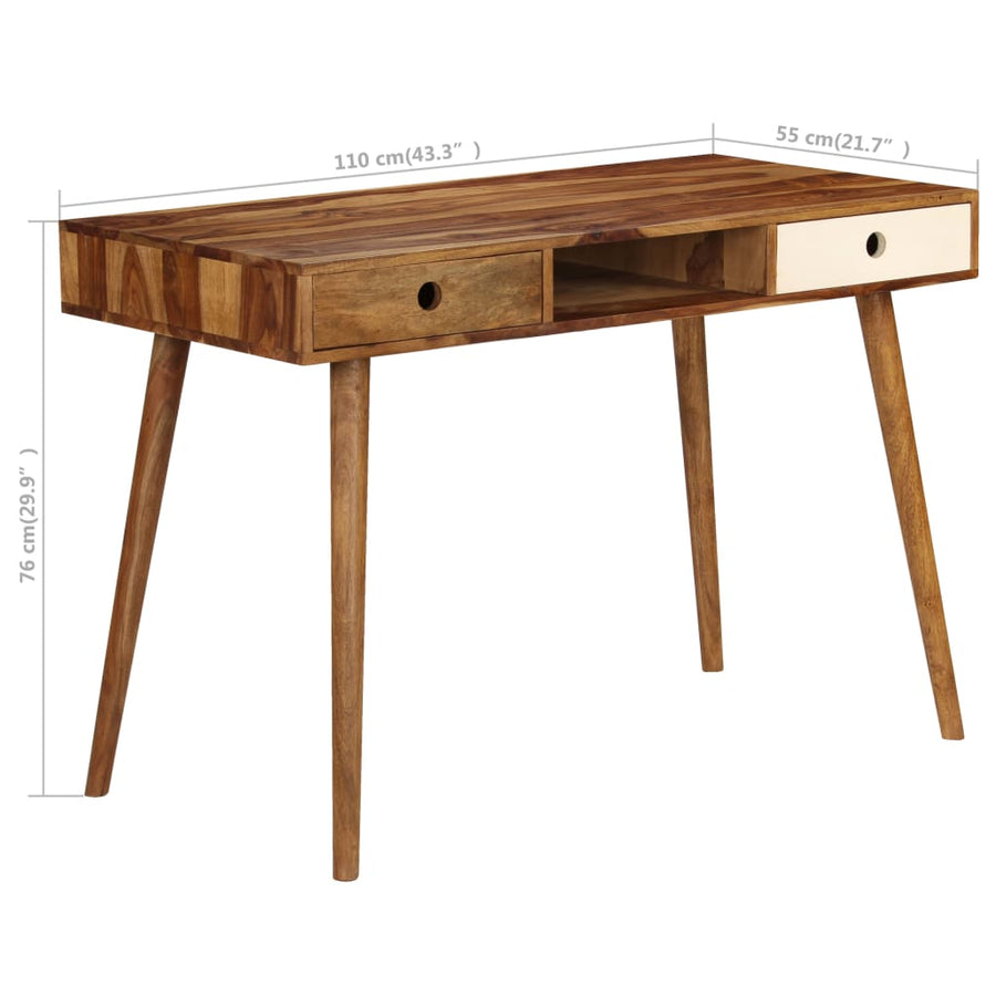 Schrijftafel 110X55X76 Cm Massief Acaciahout