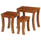Tafeltjesset 3-delig 50x35x50 cm massief acaciahout bruin