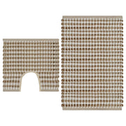 Badmattenset jute katoen polyester naturel wit 52x83 cm