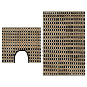 Badmattenset jute naturel zwart 52x83 cm