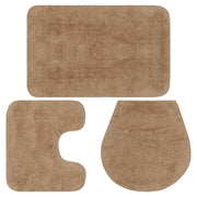 Badmattenset 3-delig beige katoen