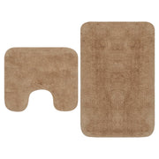 Badmattenset 2-delig beige katoen 63x93 cm