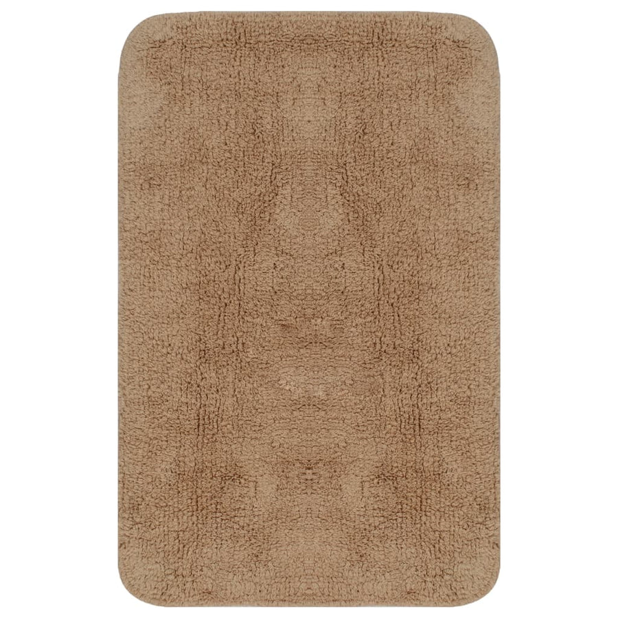 Badmattenset Stof 2-Delig Beige