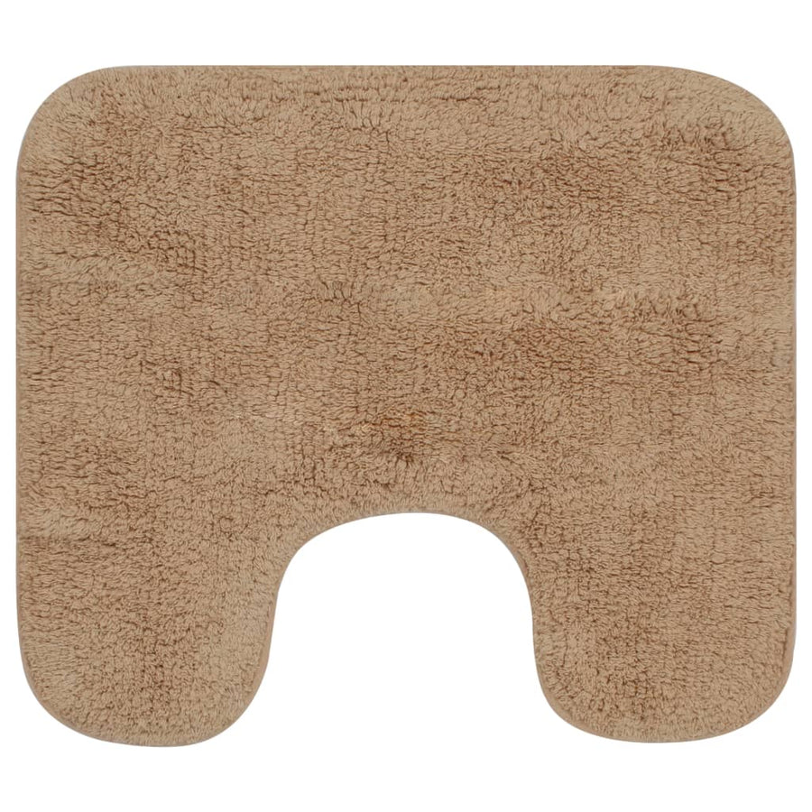 Badmattenset Stof 2-Delig Beige