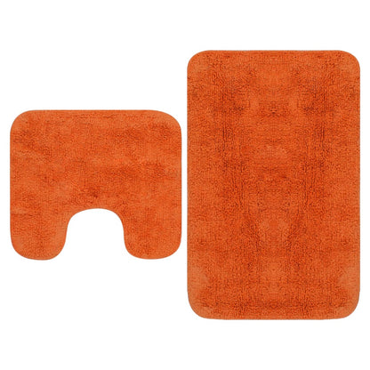Badmattenset Stof Oranje 2-Delig orange
