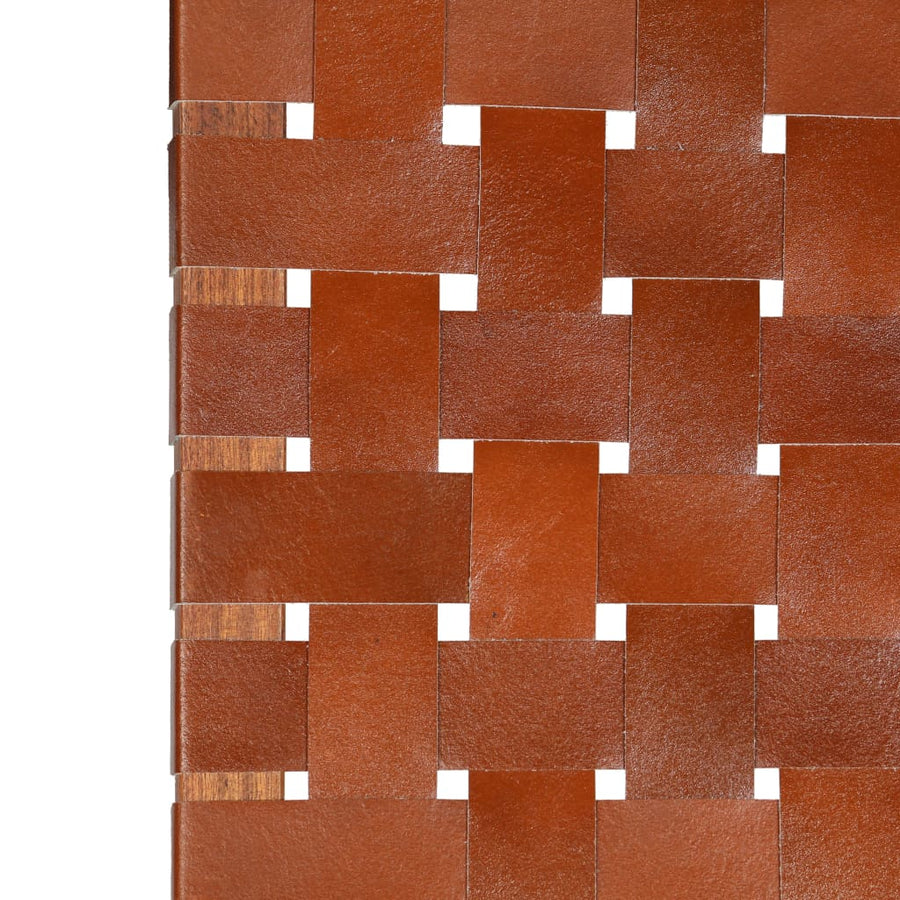 Klapstoel Gekruiste Strepen Echt Leer 59 x 72 x 79 cm Bruin