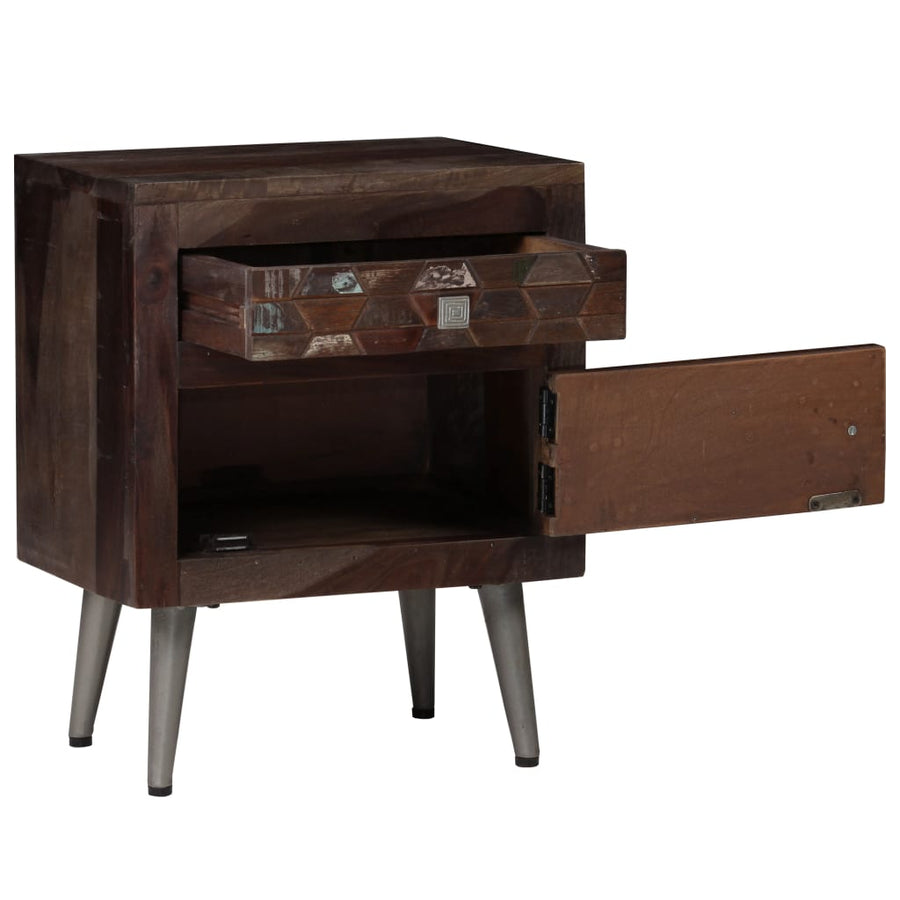 Nachtkastje 40x30x50 cm massief gerecycled hout
