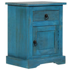 Bedside Table 40X30X50 Cm Solid Mango Wood Blue