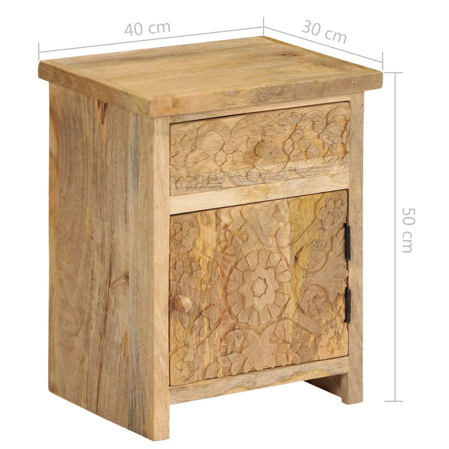 Nachtkastje 40x30x50 cm massief mangohout