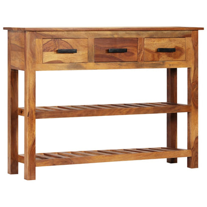 Dressoir met 3 lades 110x30x80 cm massief sheeshamhout