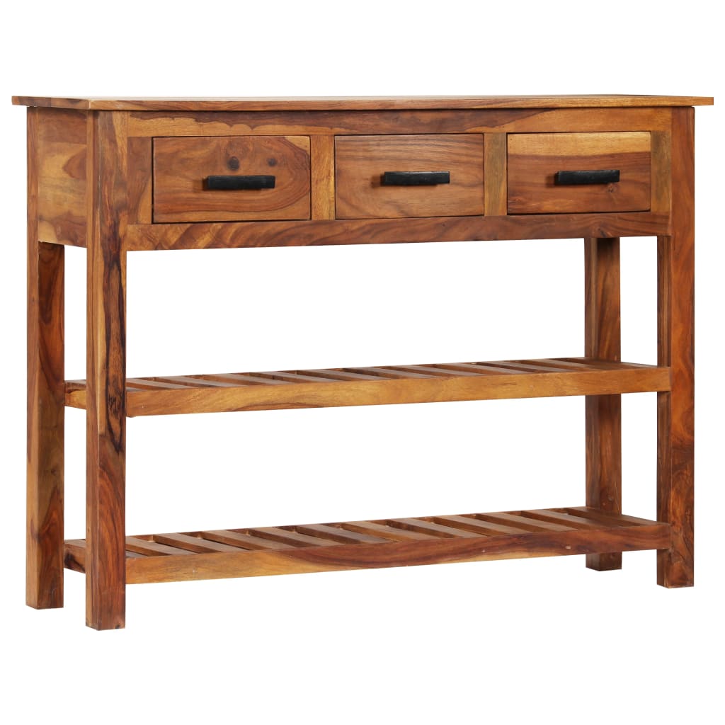Dressoir met 3 lades 110x30x80 cm massief sheeshamhout
