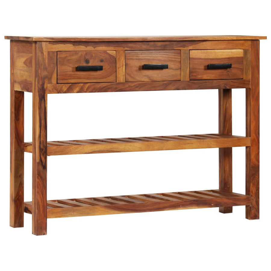 Dressoir met 3 lades 110x30x80 cm massief sheeshamhout
