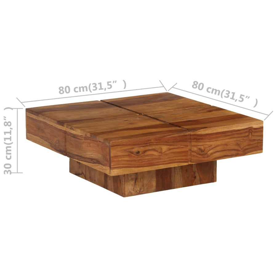 Salontafel 80X80X30 Cm Massief Acaciahout
