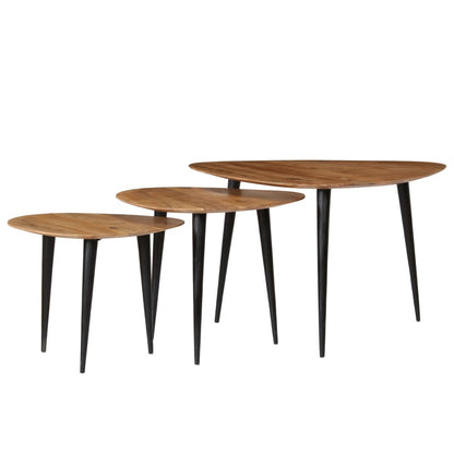 3-Delige Salontafelset Massief Acaciahout