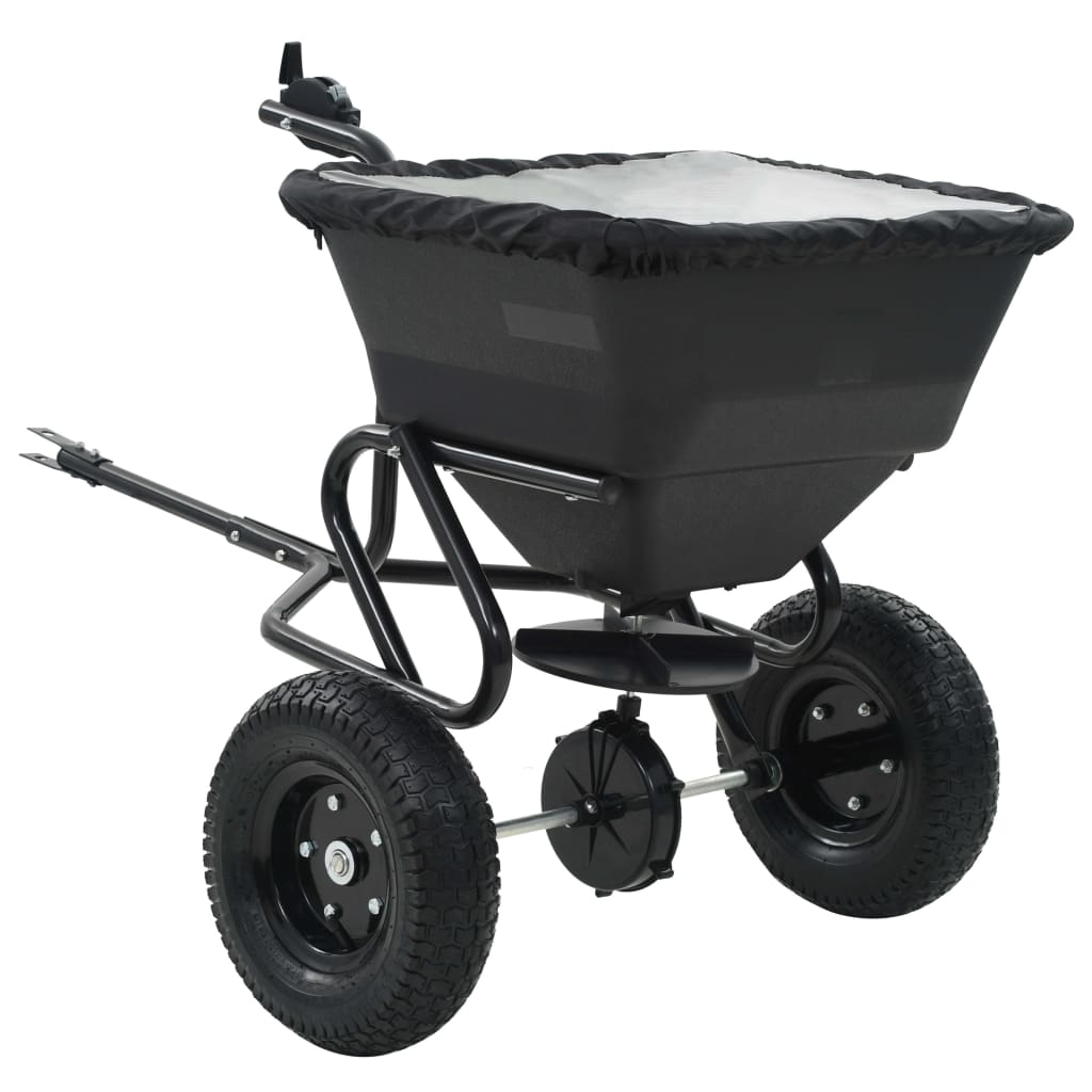 Strooiwagen sleepmodel 45 L 125x74x79 cm PVC en staal