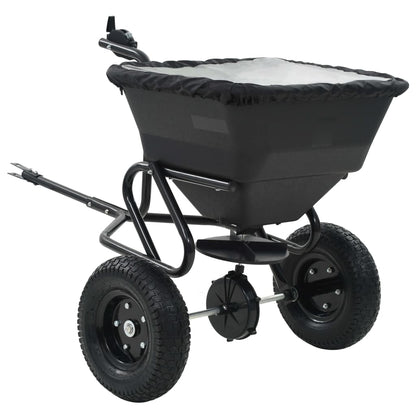 Strooiwagen sleepmodel 45 L 125x74x79 cm PVC en staal