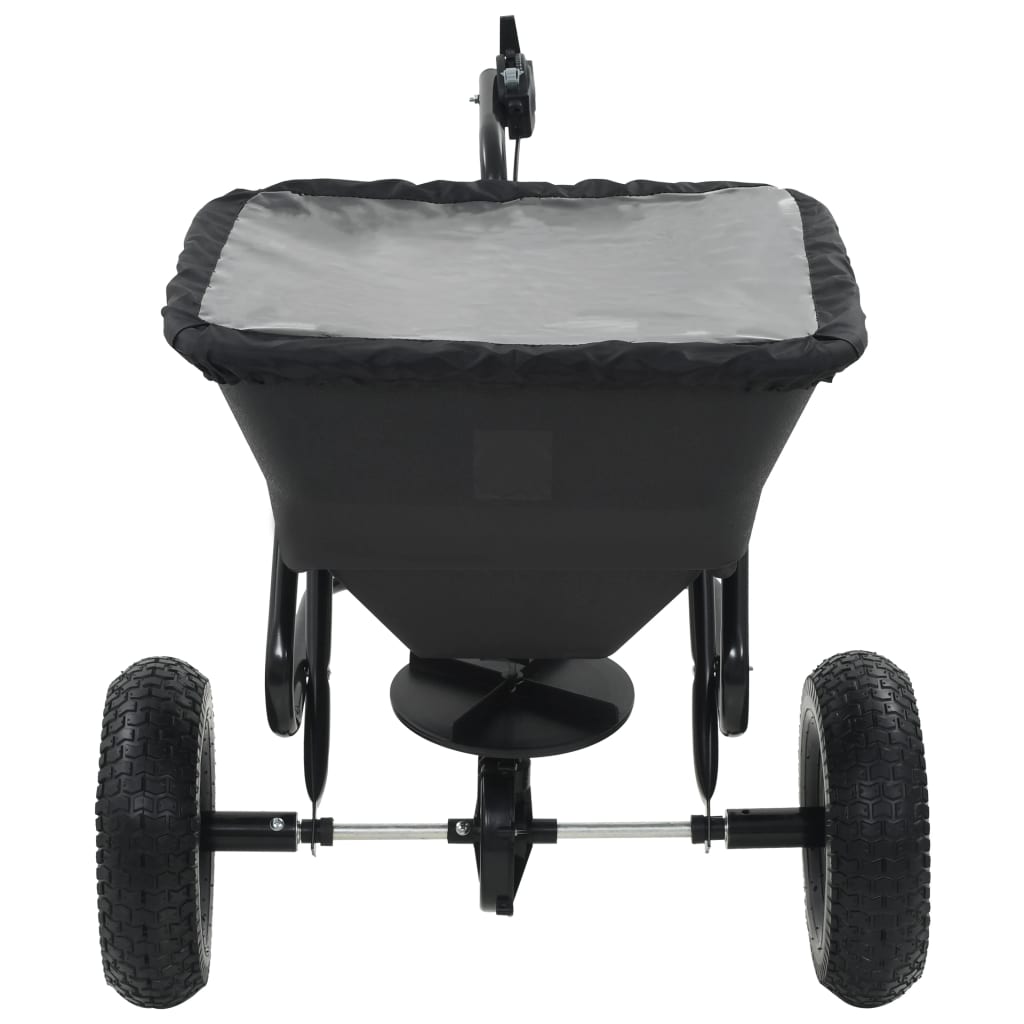 Strooiwagen sleepmodel 45 L 125x74x79 cm PVC en staal