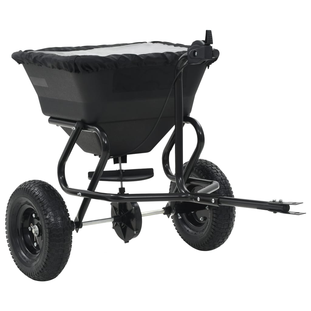 Strooiwagen sleepmodel 45 L 125x74x79 cm PVC en staal