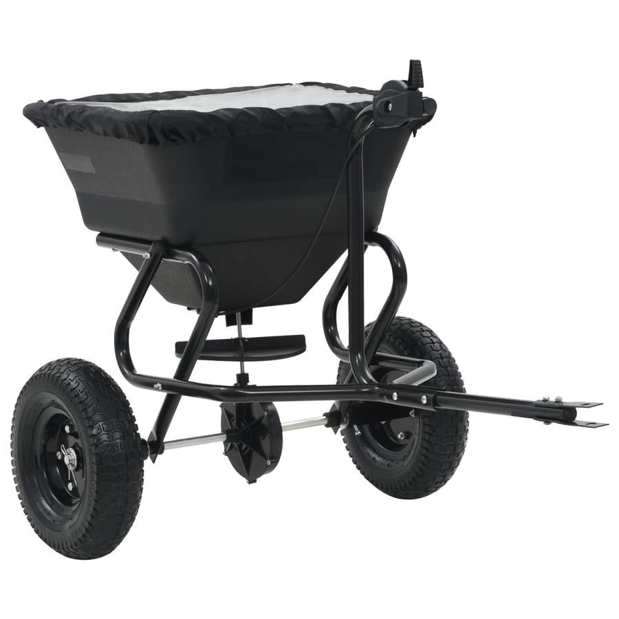Strooiwagen sleepmodel 45 L 125x74x79 cm PVC en staal