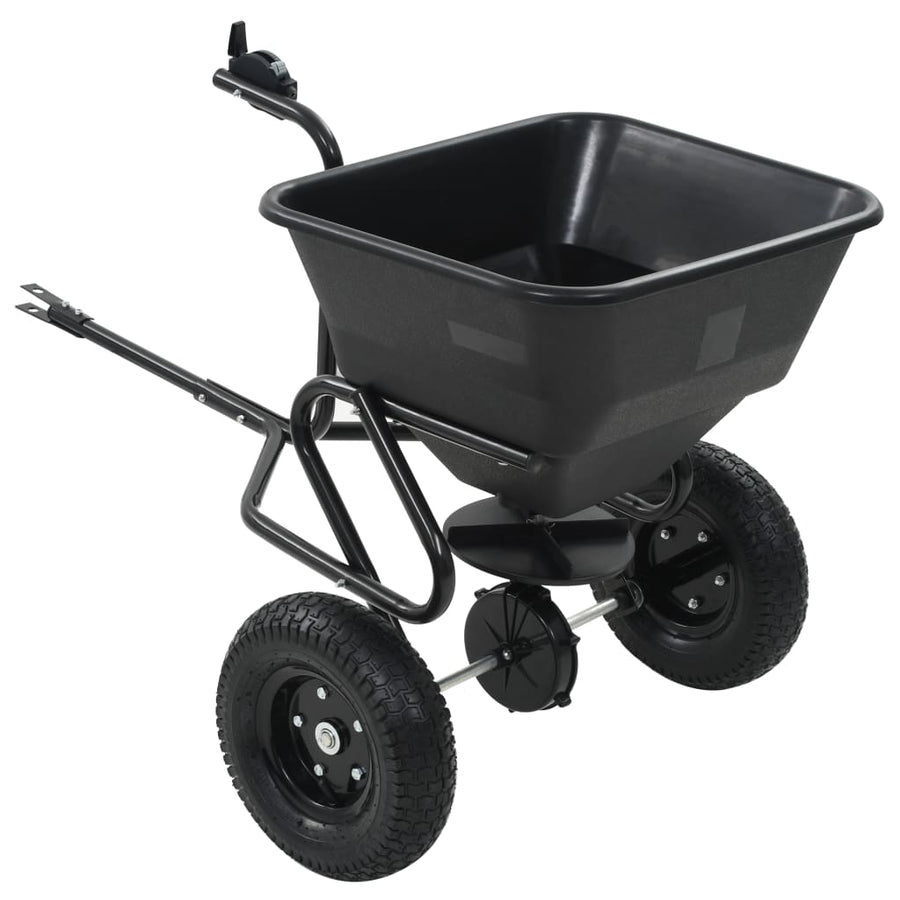 Strooiwagen sleepmodel 45 L 125x74x79 cm PVC en staal