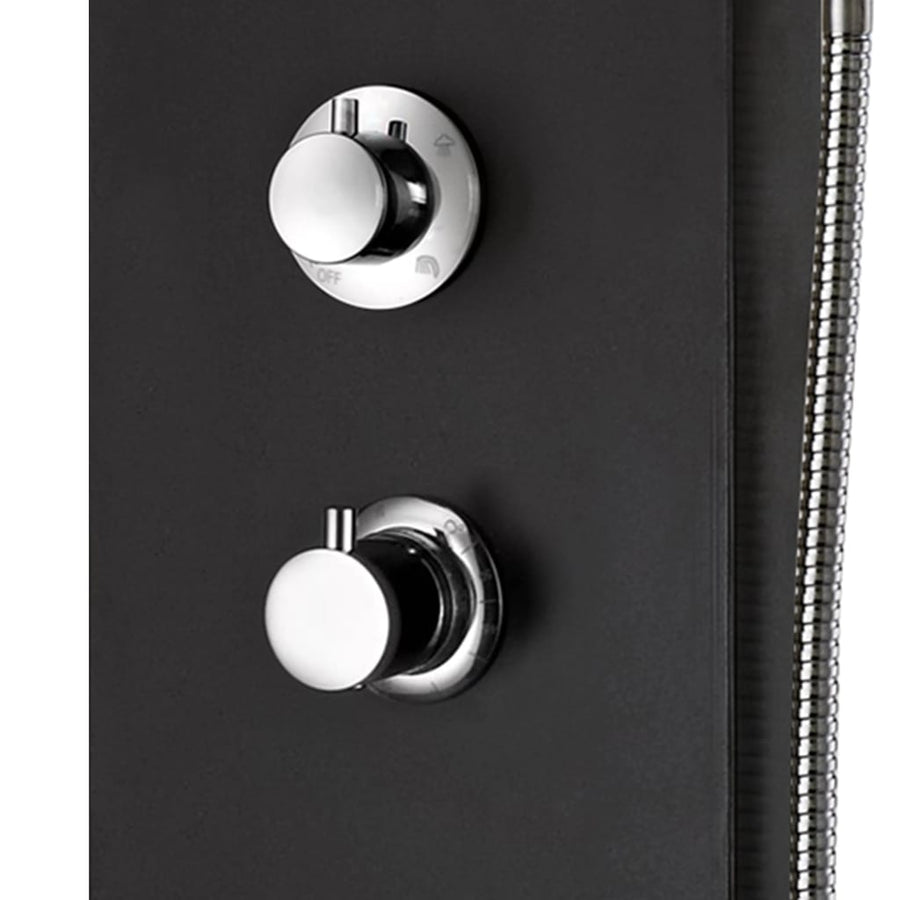 Douchepaneel 20X44X130 Cm Aluminium Zwart
