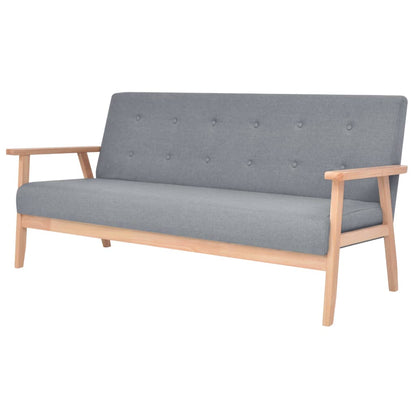 Bankstel Stof 2-Delig Lichtgrijs Fauteuil + driezitsbank