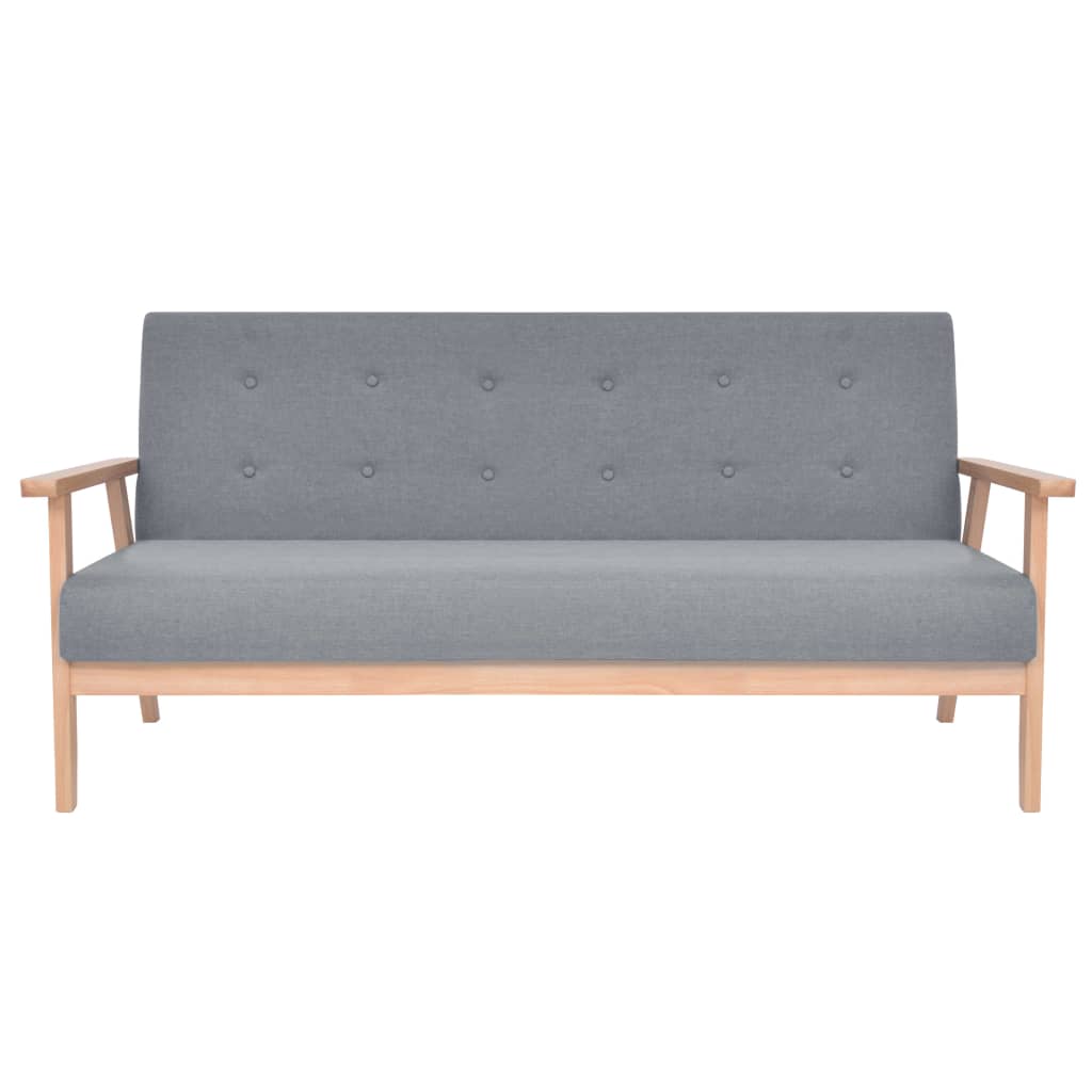 Bankstel Stof 2-Delig Lichtgrijs Fauteuil + driezitsbank