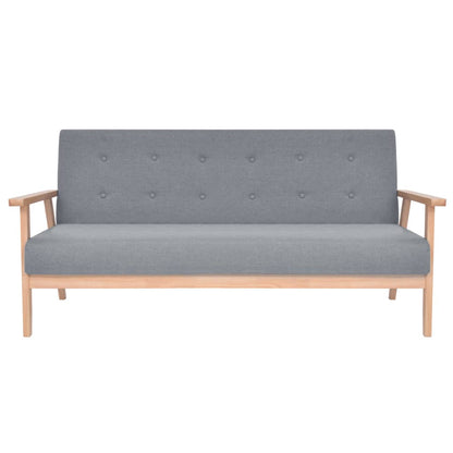 Bankstel Stof 2-Delig Lichtgrijs Fauteuil + driezitsbank