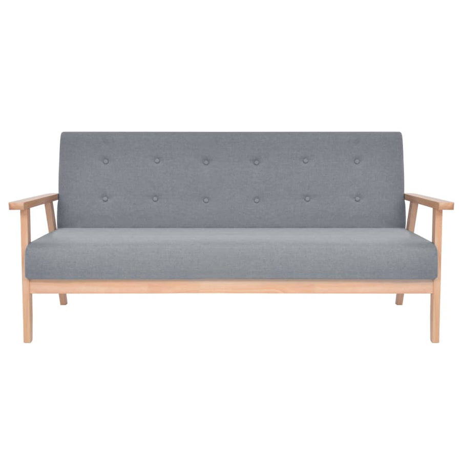Bankstel Stof 2-Delig Lichtgrijs Fauteuil + driezitsbank