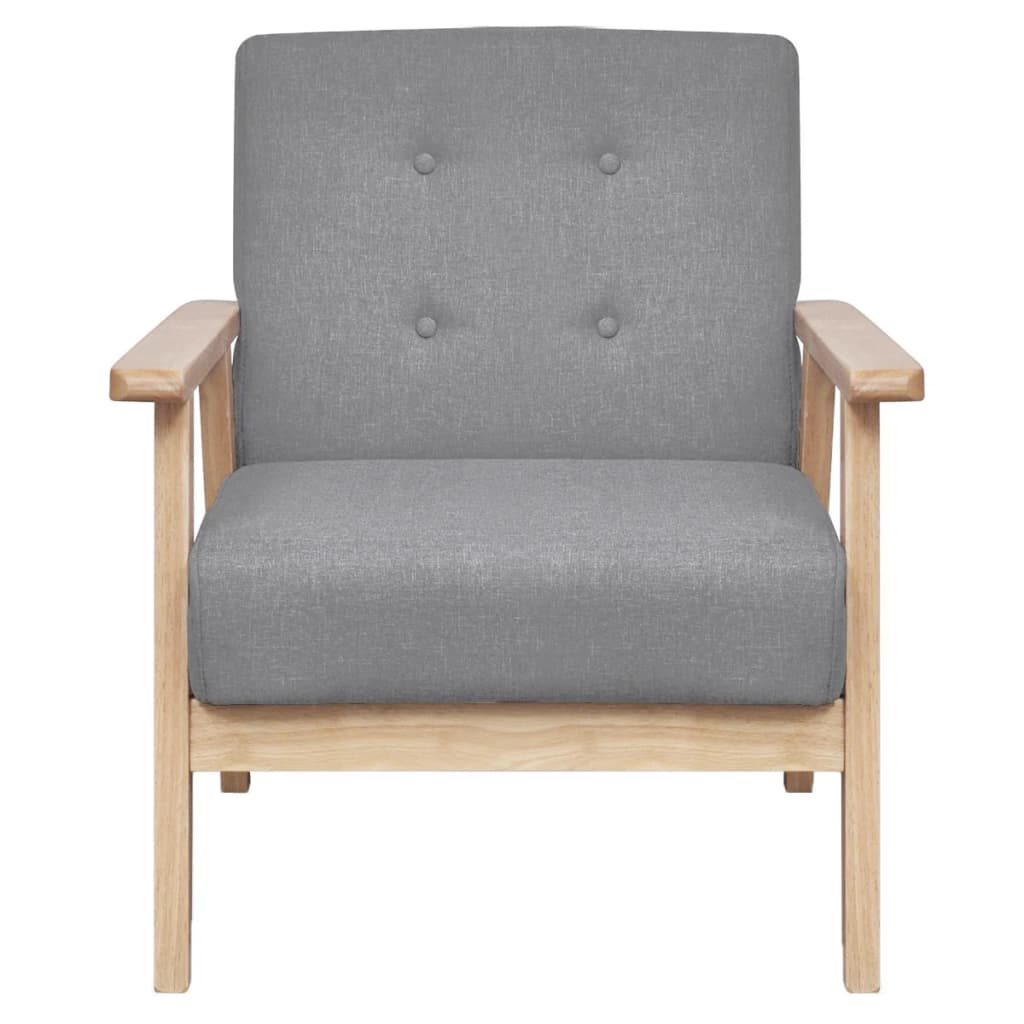 Bankstel stof lichtgrijs 3-delig