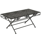 Coffee table vintage style foldable 100x50x45 cm metal black