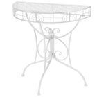 Bijzettafel half rond 72x36x74 cm metaal zilver