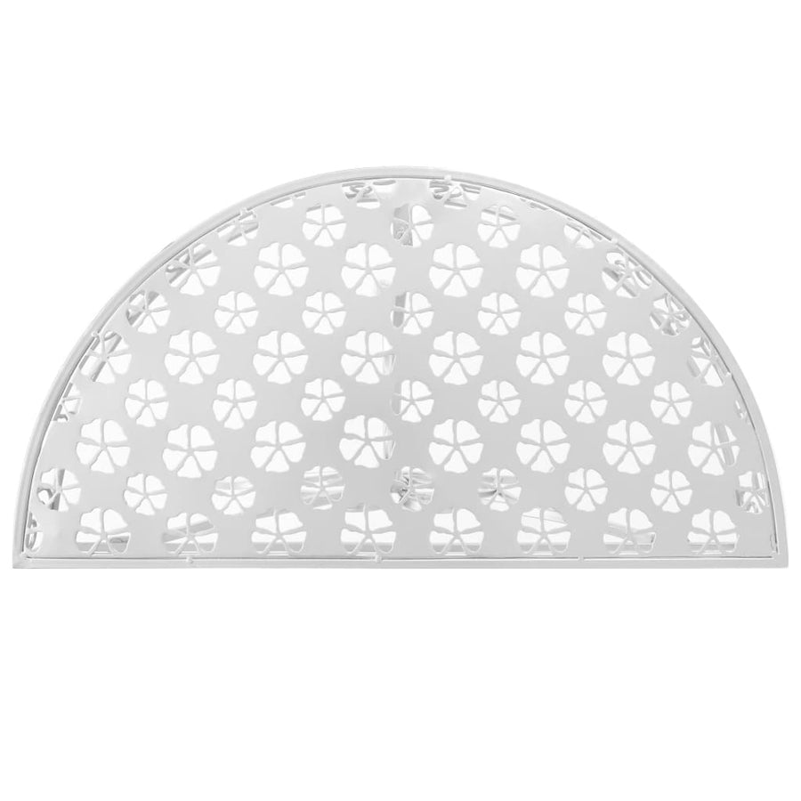 Bijzettafel Vintage Stijl Half Rond 72X36X74 Cm Metaal Zilver