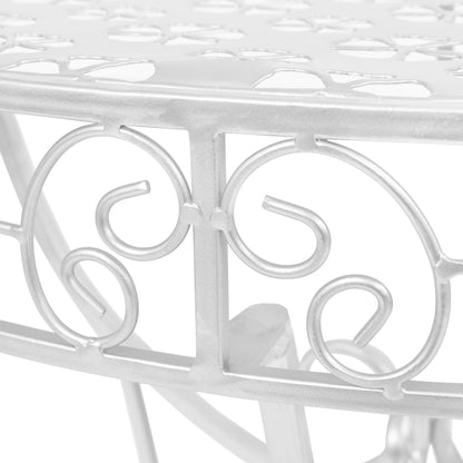 Bijzettafel Vintage Stijl Half Rond 72X36X74 Cm Metaal Zilver