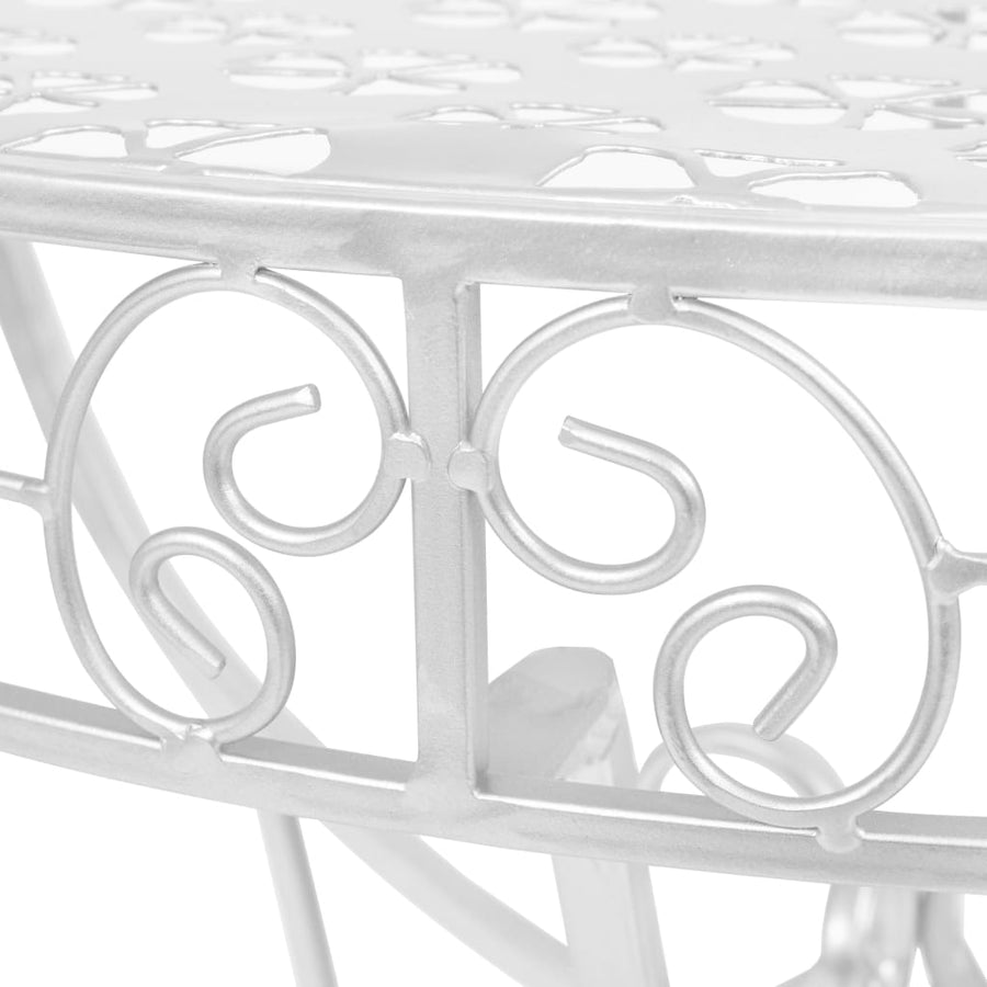 Bijzettafel Vintage Stijl Half Rond 72X36X74 Cm Metaal Zilver