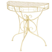 Bijzettafel half rond 72x36x74 cm metaal goud