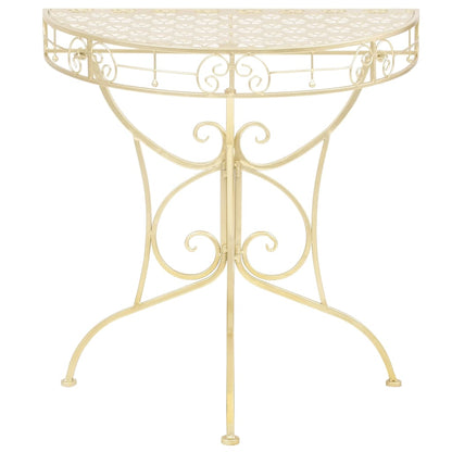 Bijzettafel Vintage Stijl Half Rond 72X36X74 Cm Metaal Goud