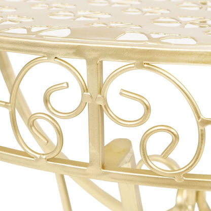 Bijzettafel Vintage Stijl Half Rond 72X36X74 Cm Metaal Goud