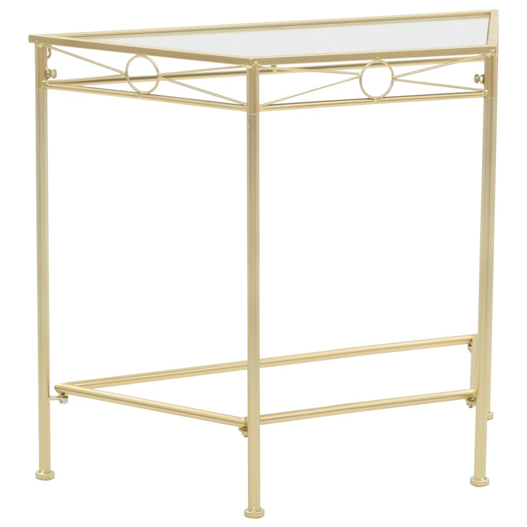 Bijzettafel In Vintage Stijl 87X34X73 Cm Metaal Goud