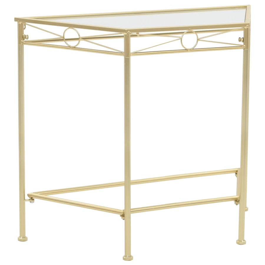 Bijzettafel In Vintage Stijl 87X34X73 Cm Metaal Goud