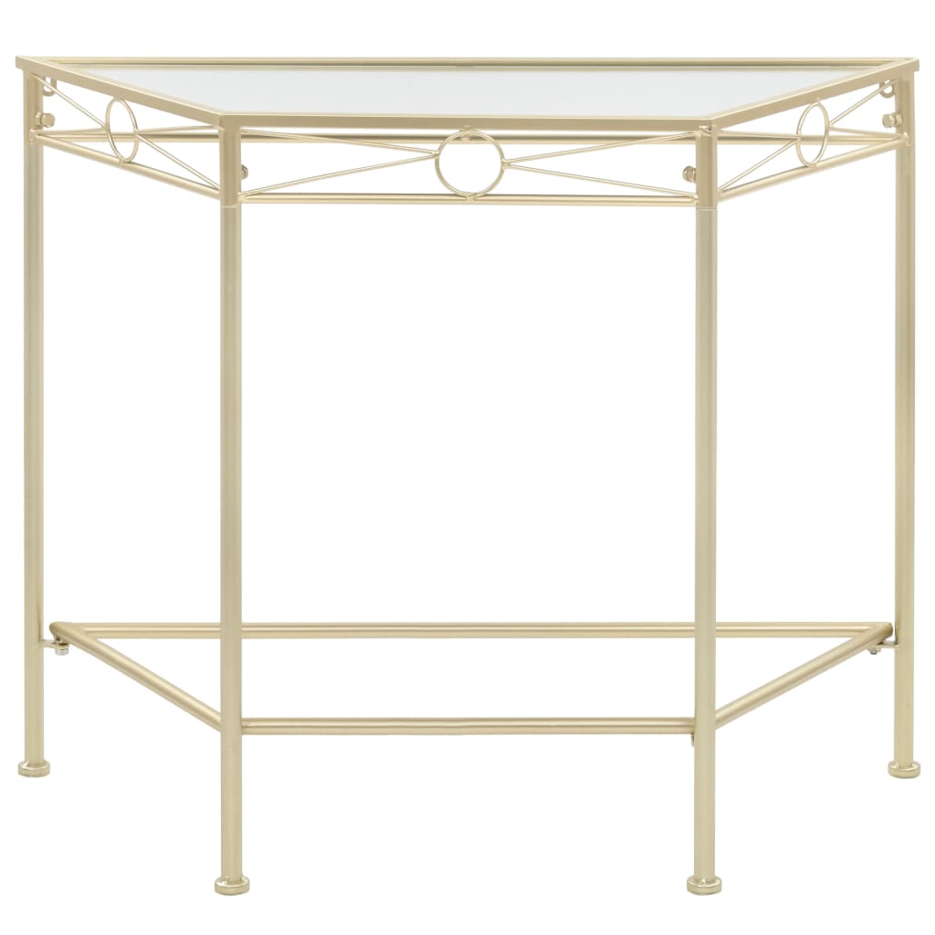 Bijzettafel In Vintage Stijl 87X34X73 Cm Metaal Goud