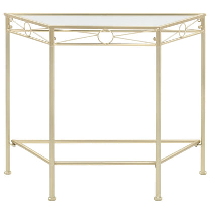 Bijzettafel In Vintage Stijl 87X34X73 Cm Metaal Goud