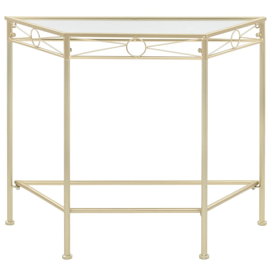 Bijzettafel In Vintage Stijl 87X34X73 Cm Metaal Goud