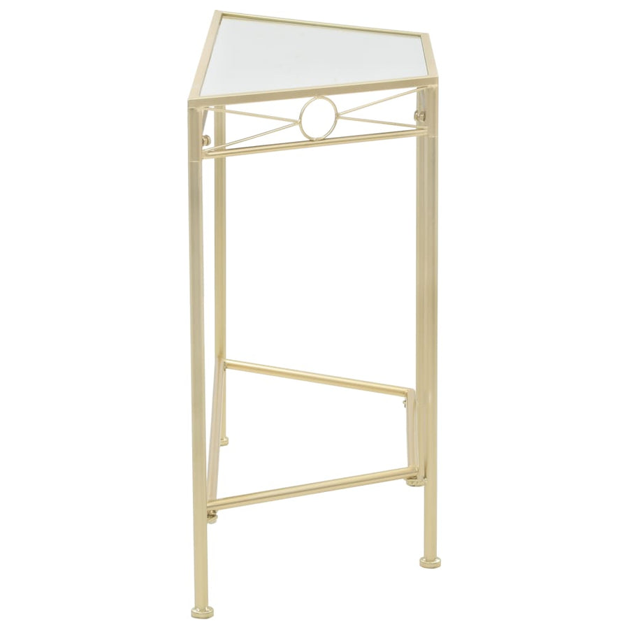 Bijzettafel In Vintage Stijl 87X34X73 Cm Metaal Goud