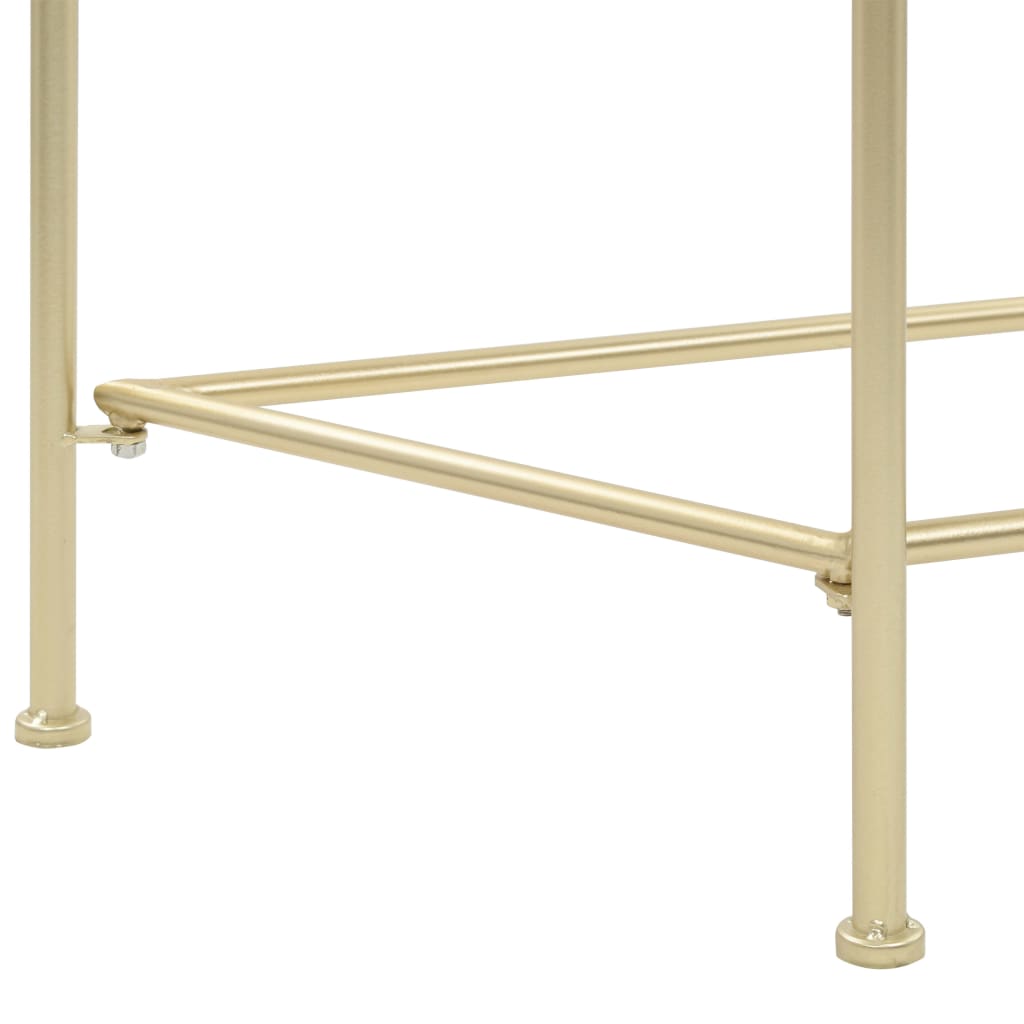 Bijzettafel In Vintage Stijl 87X34X73 Cm Metaal Goud