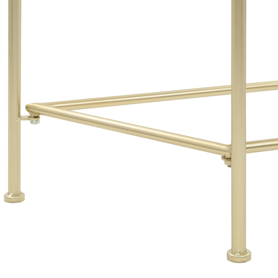 Bijzettafel In Vintage Stijl 87X34X73 Cm Metaal Goud