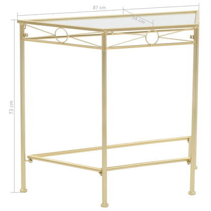 Bijzettafel In Vintage Stijl 87X34X73 Cm Metaal Goud