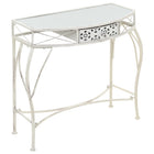 Bijzettafel 82x39x76 cm metaal wit met lade