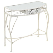 Bijzettafel 82x39x76 cm metaal wit met lade