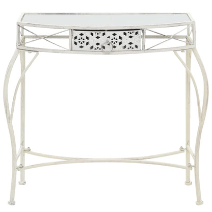 Bijzettafel Franse Stijl 82X39X76 Cm Metaal Wit